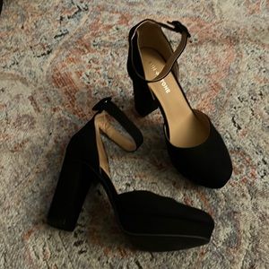 Platform heels with ankle strap